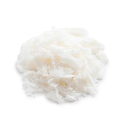 Photo of Pile of soy wax isolated on white