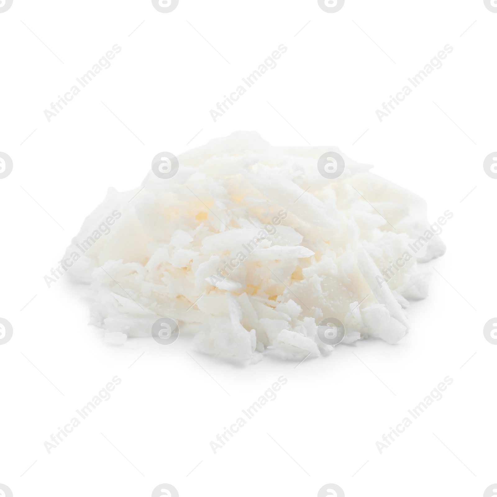 Photo of Pile of soy wax isolated on white