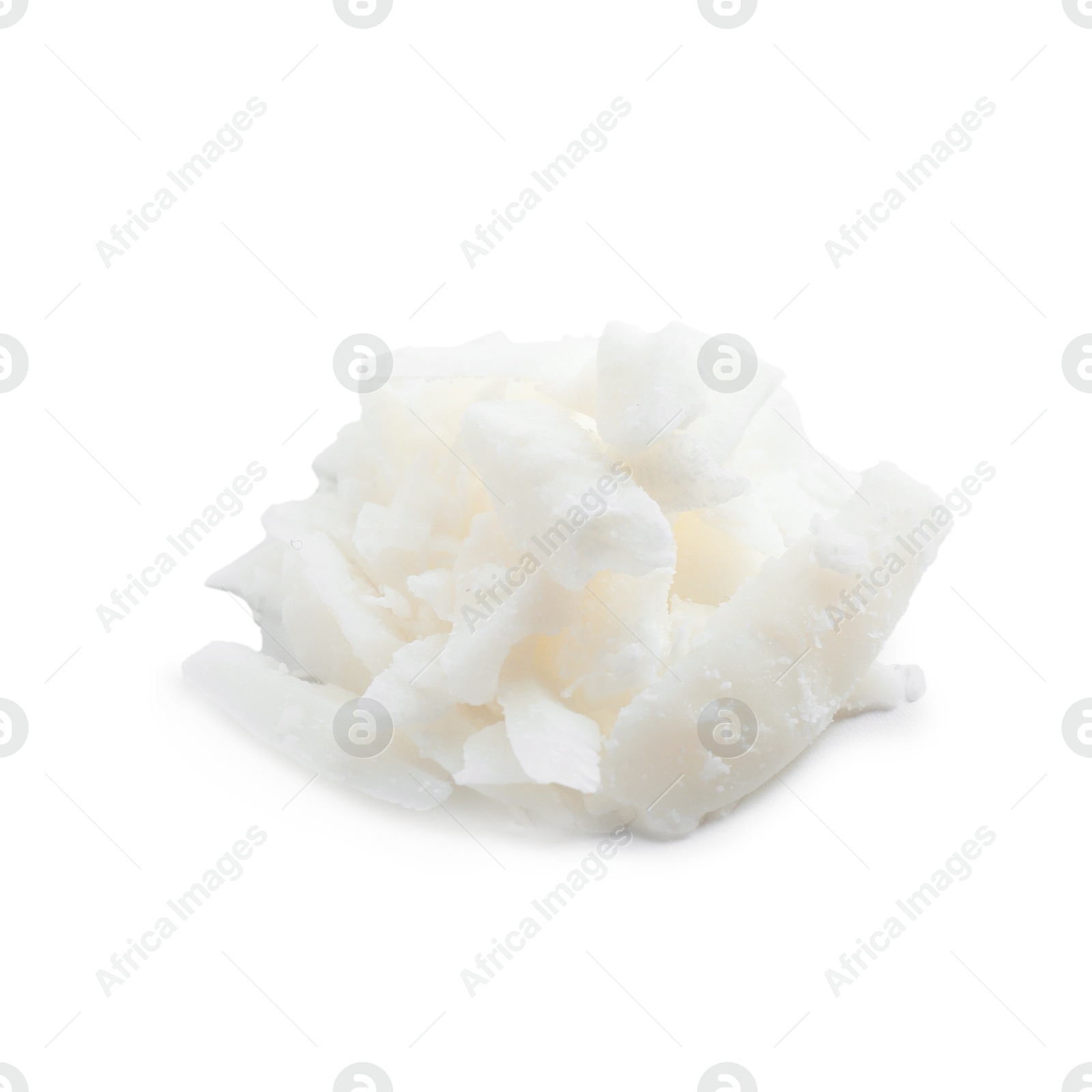 Photo of Pile of soy wax isolated on white