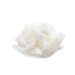 Photo of Pile of soy wax isolated on white