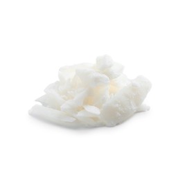 Photo of Pile of soy wax isolated on white