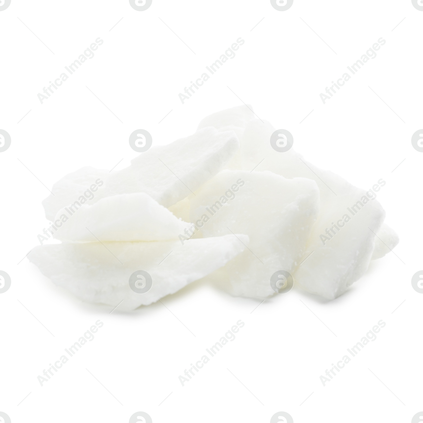 Photo of Pile of soy wax isolated on white