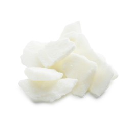 Photo of Pile of soy wax isolated on white