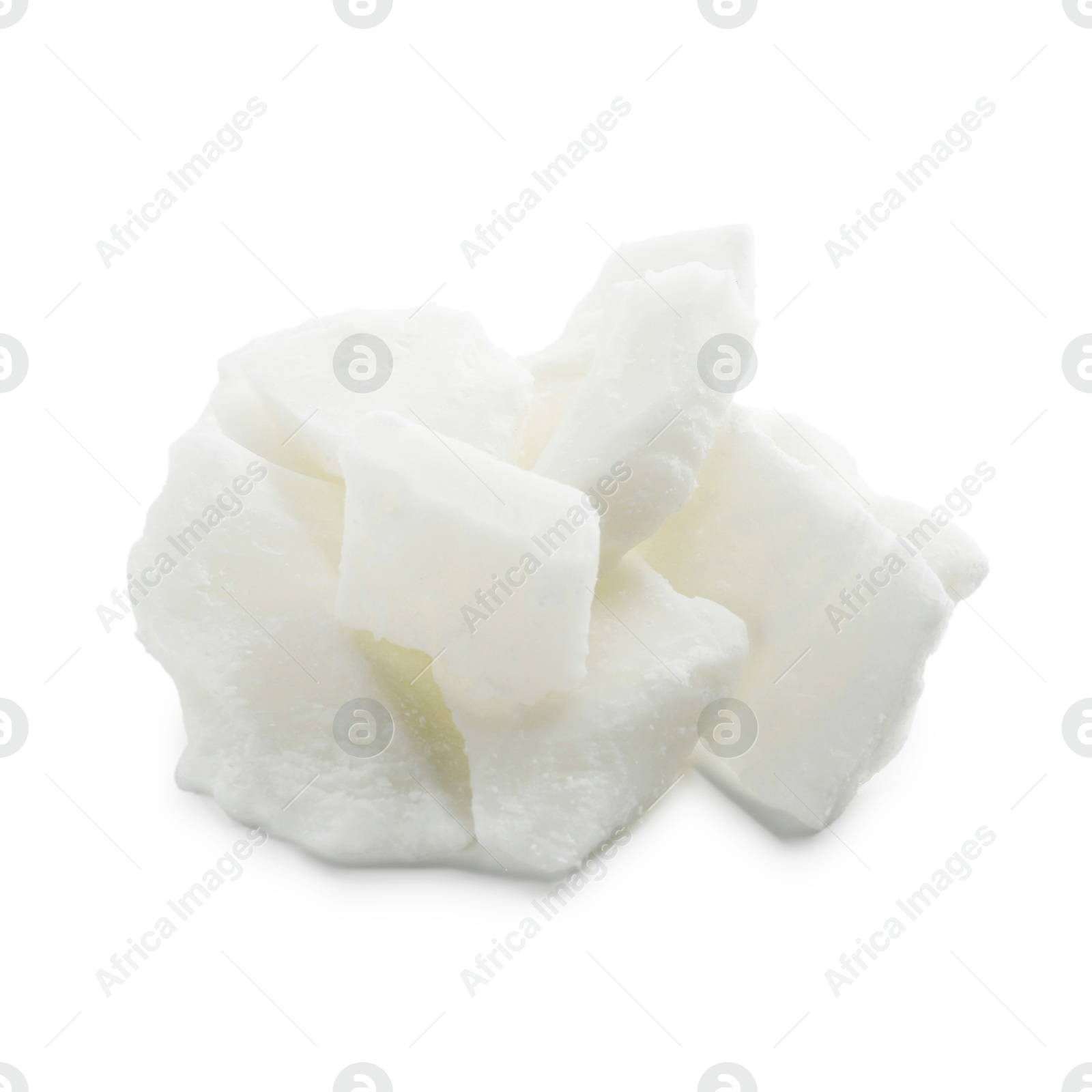 Photo of Pile of soy wax isolated on white