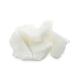 Photo of Pile of soy wax isolated on white