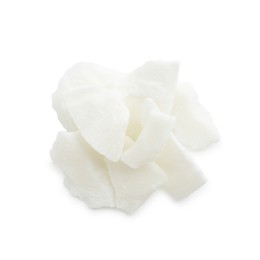 Soy wax isolated on white, top view