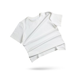 Image of One t-shirt in air on white background