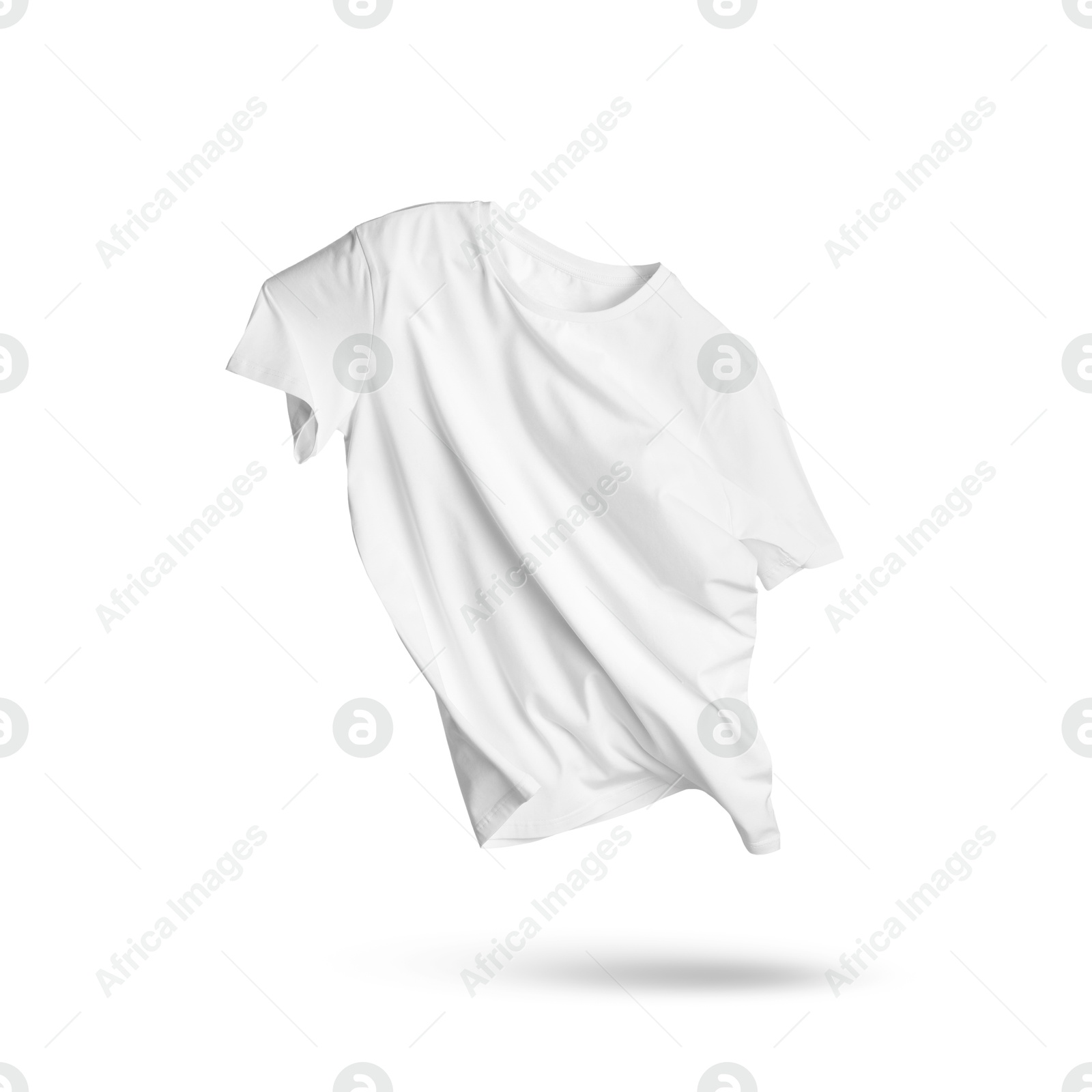 Image of One t-shirt in air on white background