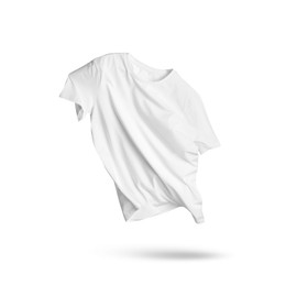 Image of One t-shirt in air on white background