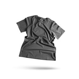 Image of Grey t-shirt in air on white background