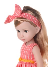 Photo of Beautiful doll with headband isolated on white