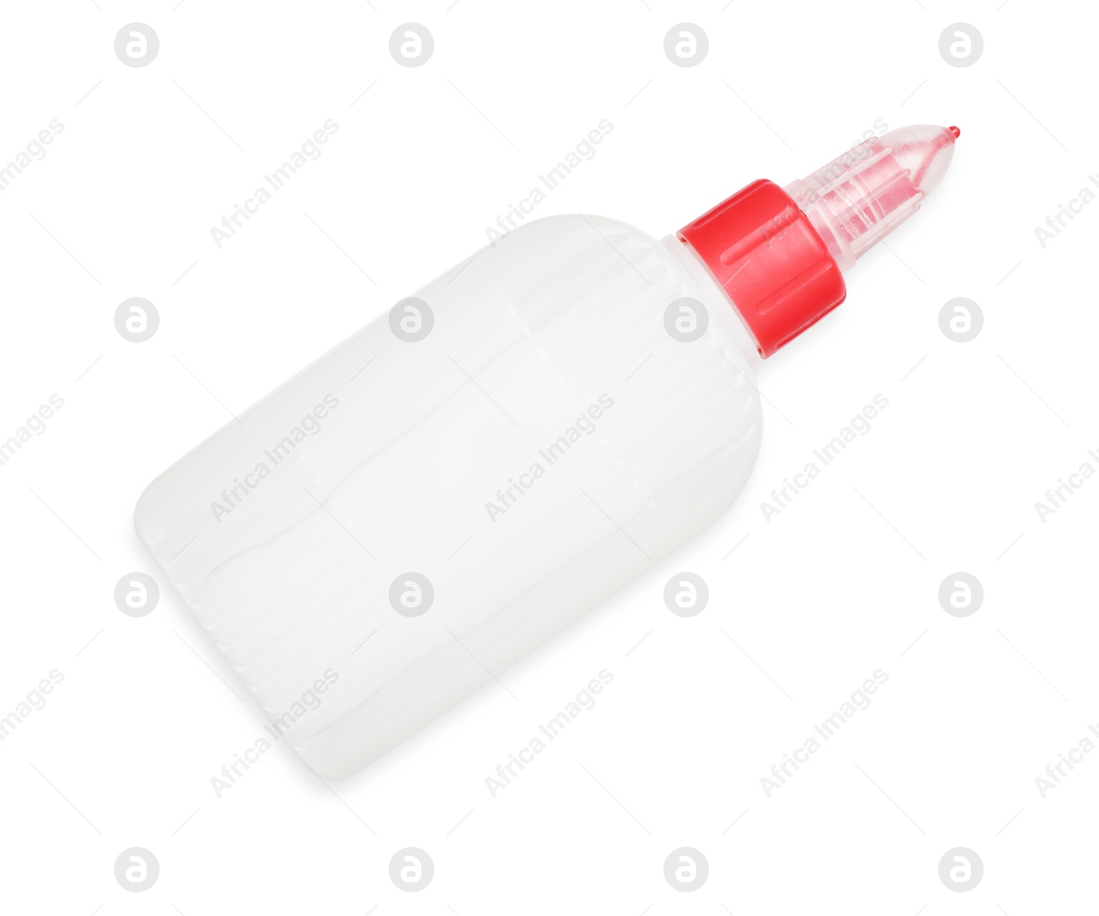 Photo of Bottle of glue isolated on white, top view