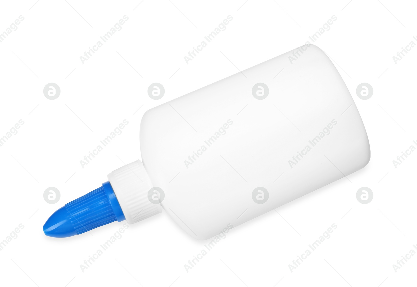 Photo of Bottle of glue isolated on white, top view