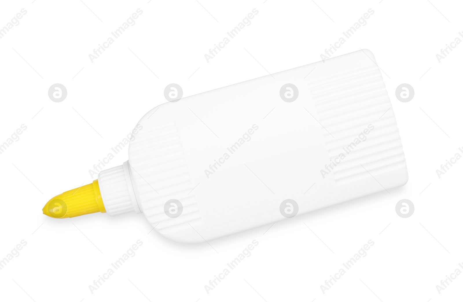 Photo of Bottle of glue isolated on white, top view