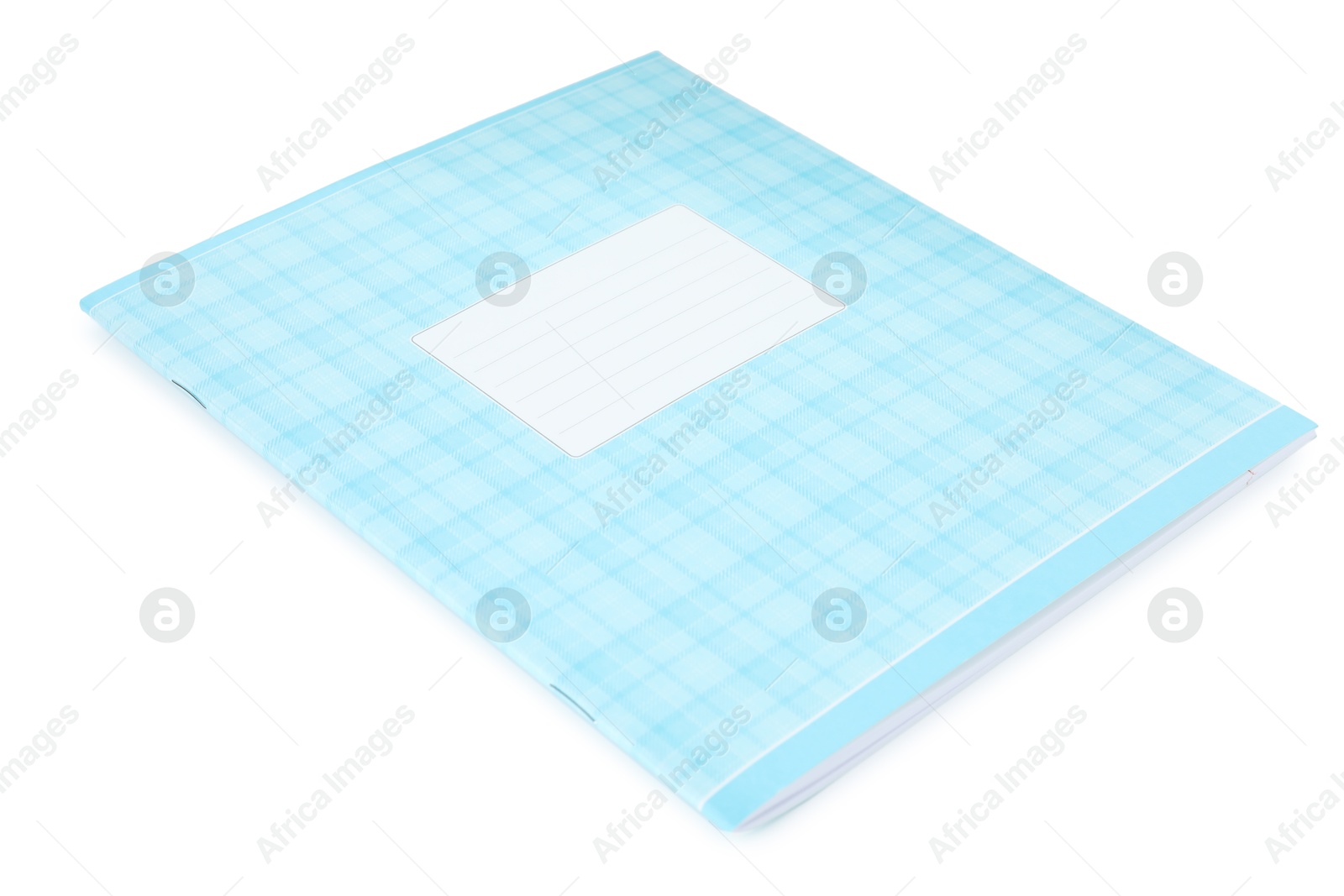 Photo of One copybook isolated on white. School stationery