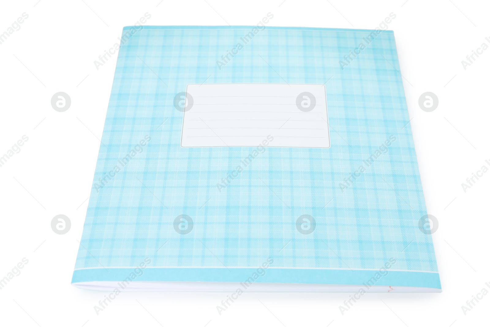 Photo of One copybook isolated on white. School stationery