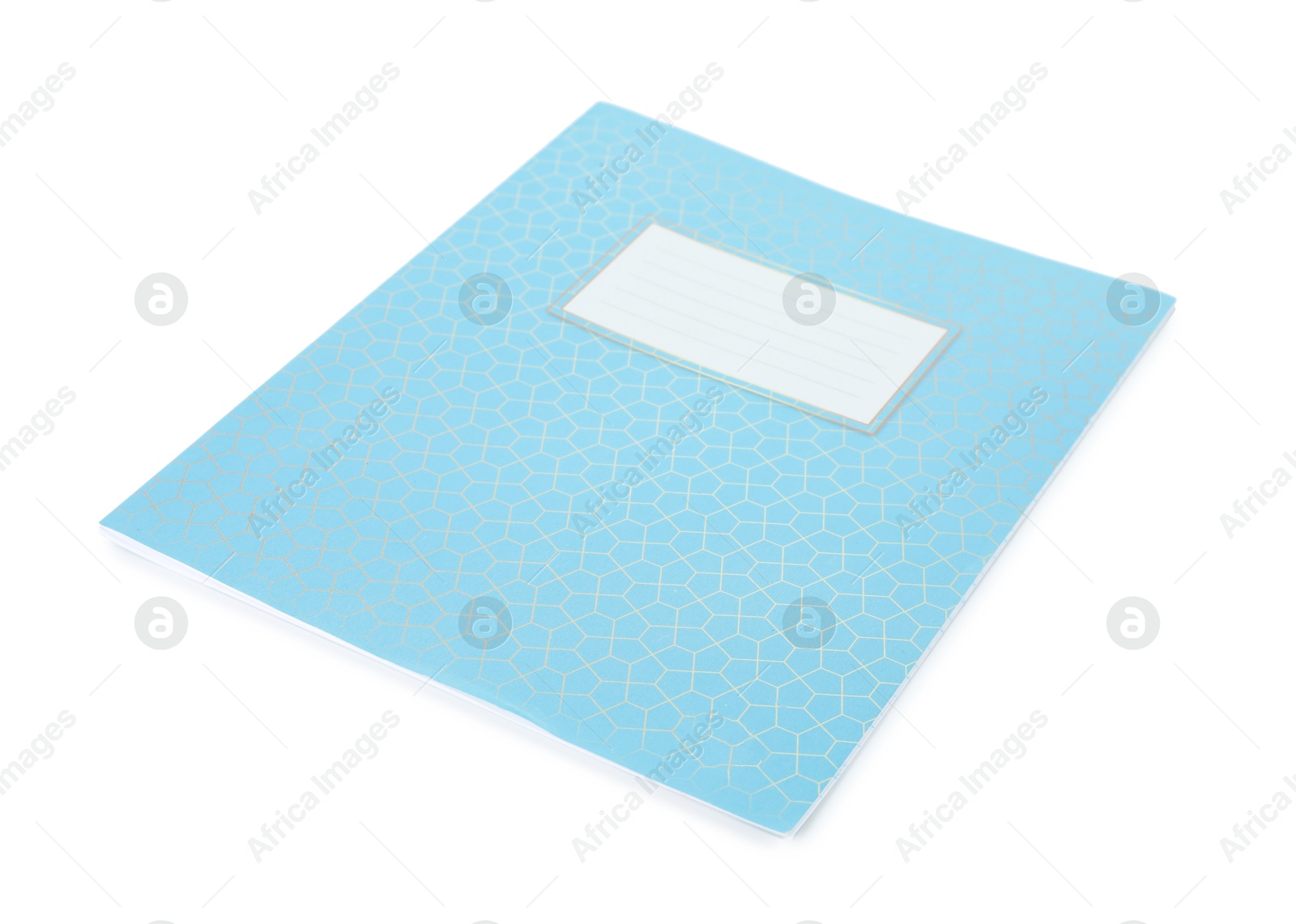 Photo of One light blue copybook isolated on white