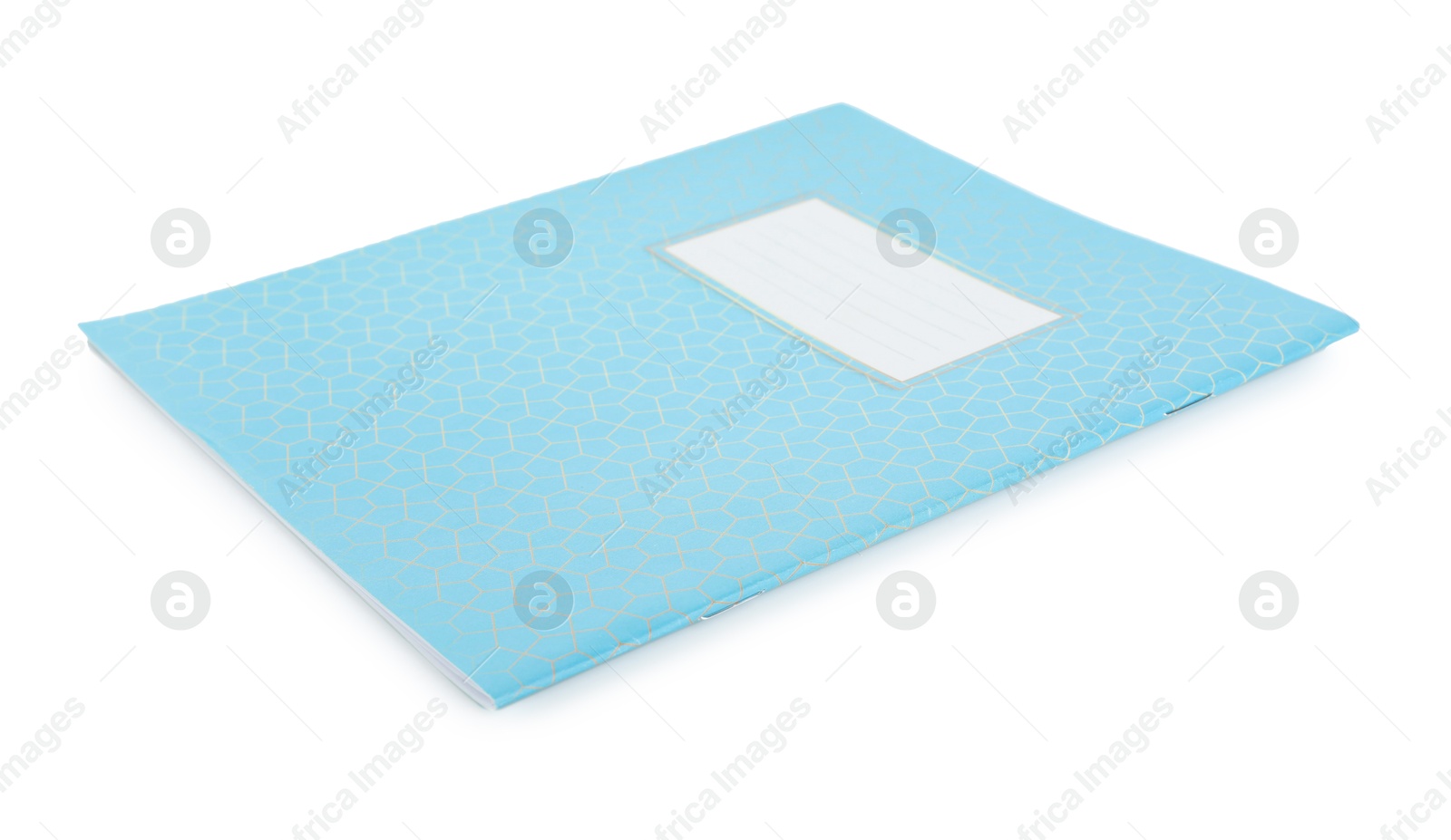 Photo of One light blue copybook isolated on white