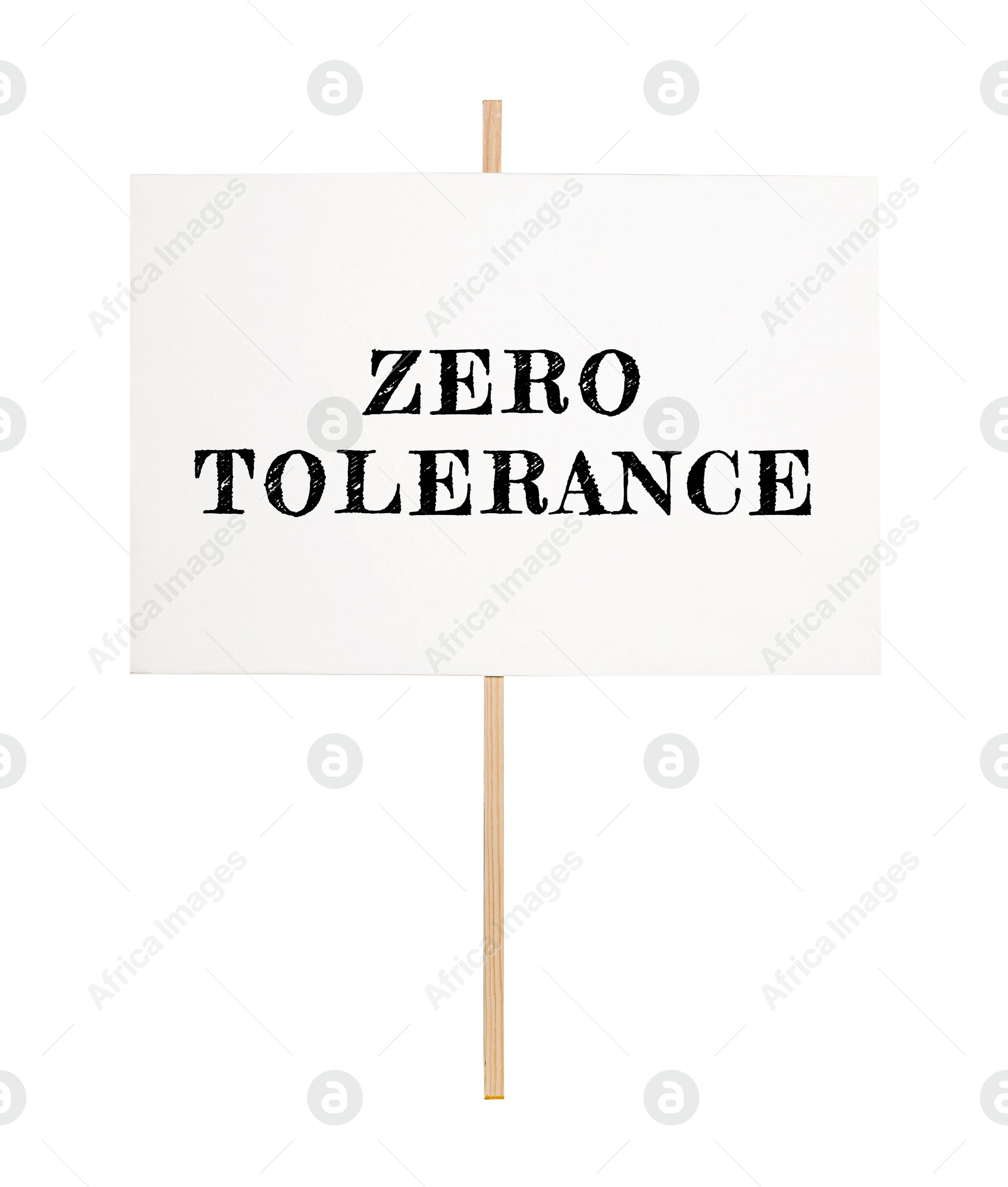 Image of Zero Tolerance concept. Sign with words on wooden background