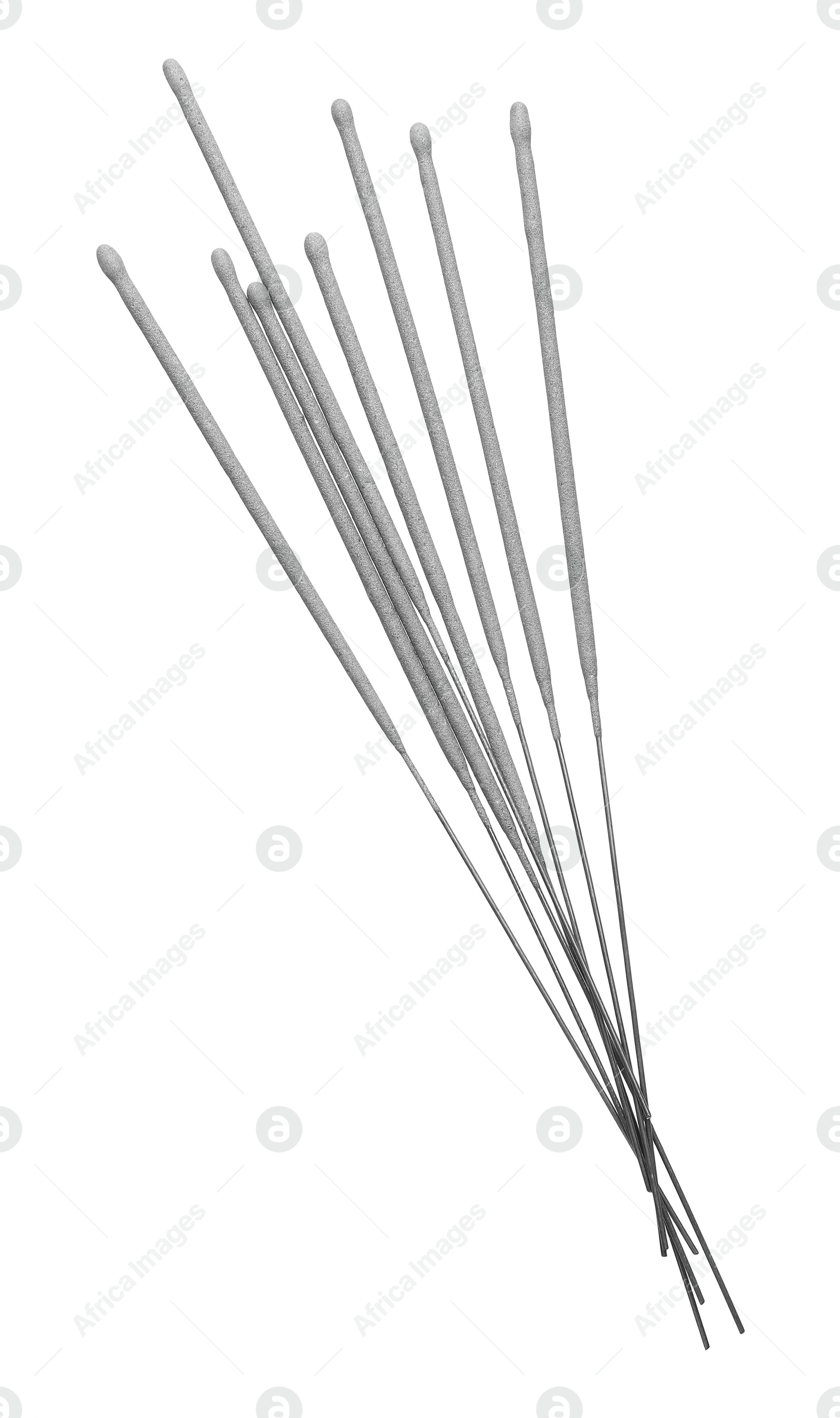 Photo of Many new sparkler sticks on white background, top view