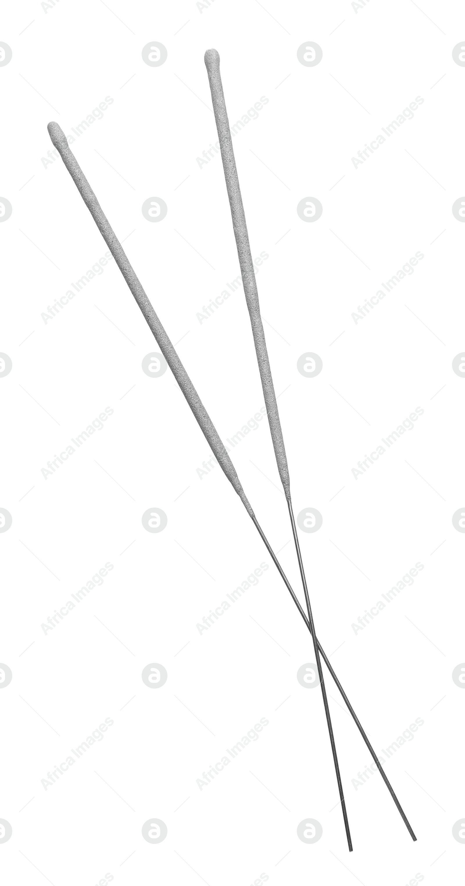 Photo of New sparkler sticks on white background, top view