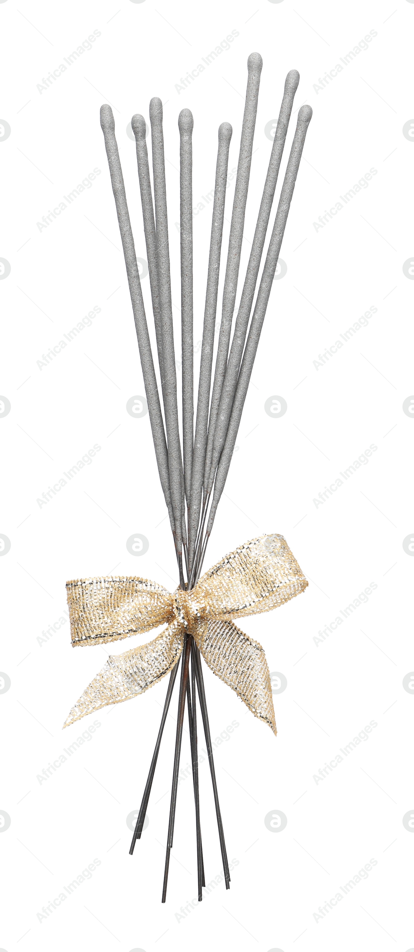 Photo of Bunch of new sparkler sticks on white background, top view