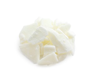 Photo of Pile of soy wax isolated on white