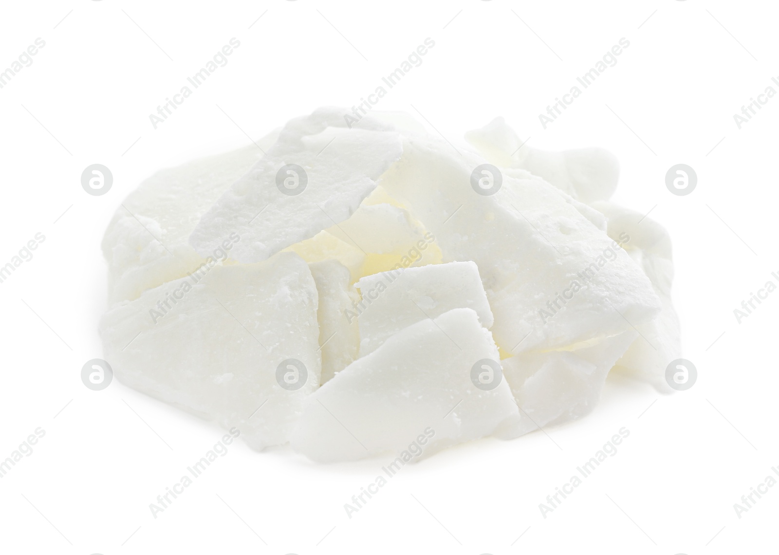 Photo of Pile of soy wax isolated on white