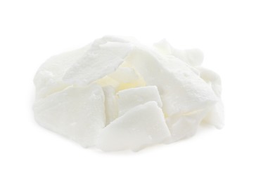 Photo of Pile of soy wax isolated on white