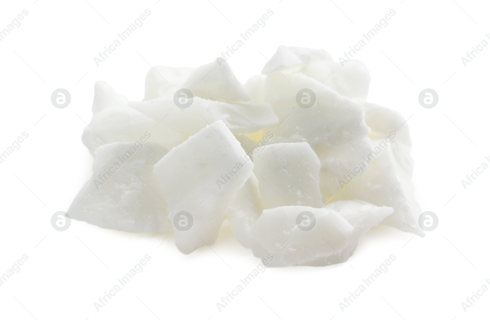 Photo of Pile of soy wax isolated on white