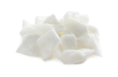 Photo of Pile of soy wax isolated on white