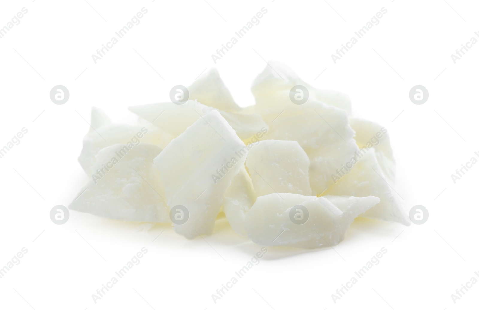 Photo of Pile of soy wax isolated on white