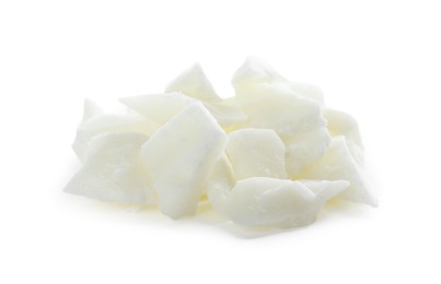 Photo of Pile of soy wax isolated on white