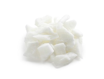 Photo of Pile of soy wax isolated on white