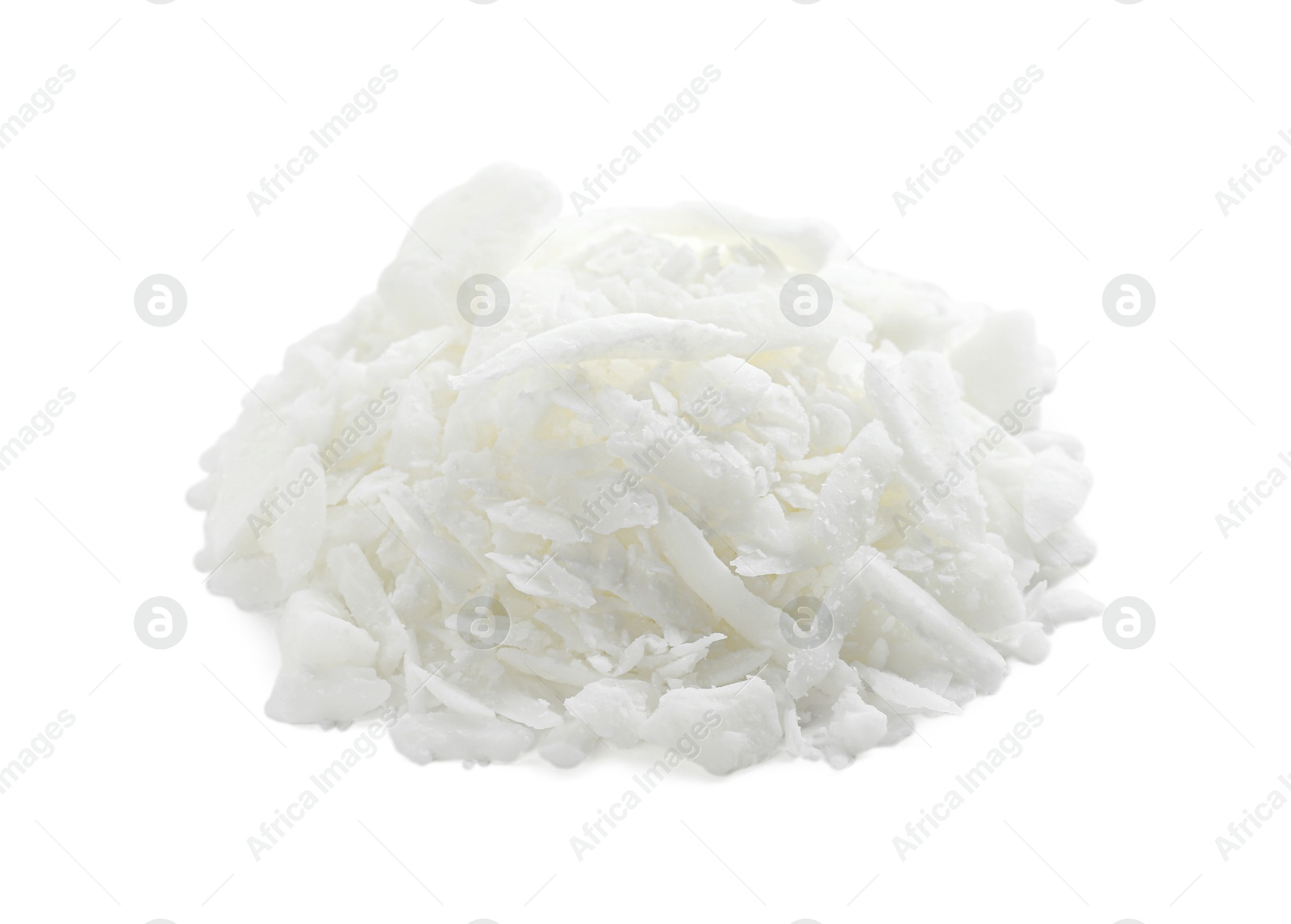 Photo of Pile of soy wax isolated on white