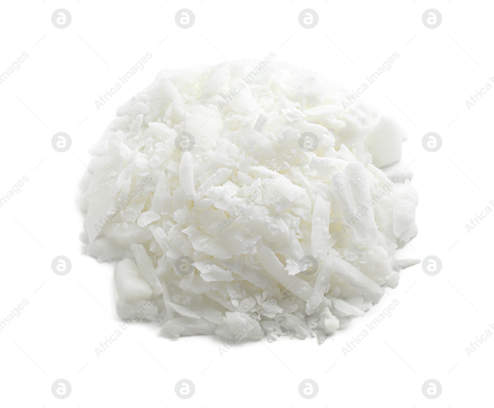 Photo of Pile of soy wax isolated on white