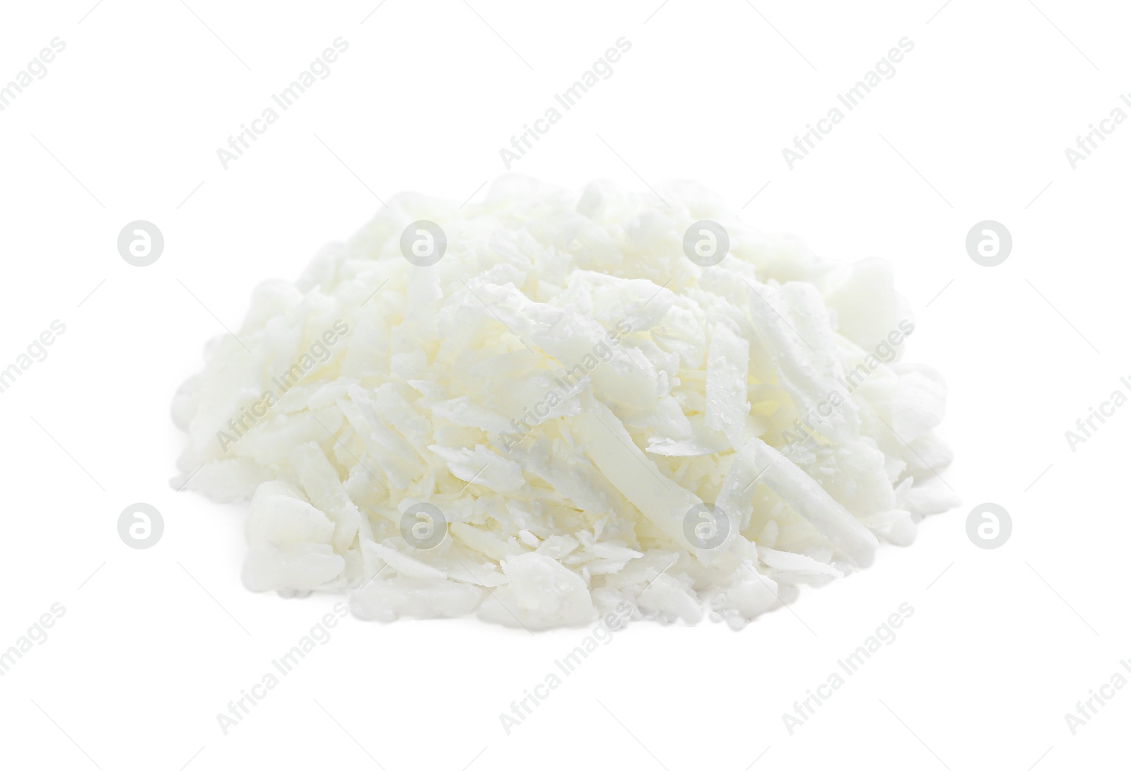 Photo of Pile of soy wax isolated on white