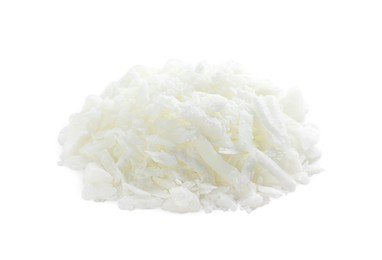 Photo of Pile of soy wax isolated on white