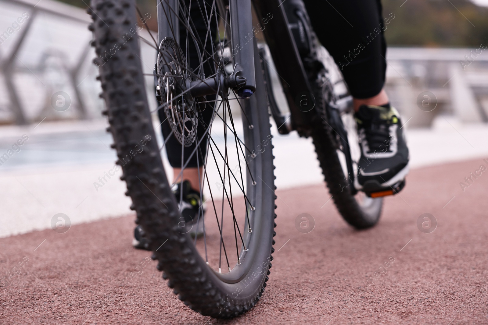 Photo of Man with bicycle outdoors, closeup. Healthy lifestyle