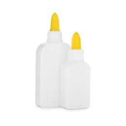 Photo of Two bottles of glue isolated on white