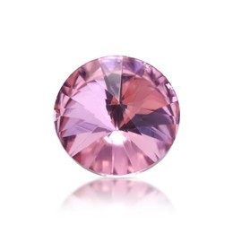 Image of One pink shiny gemstone isolated on white