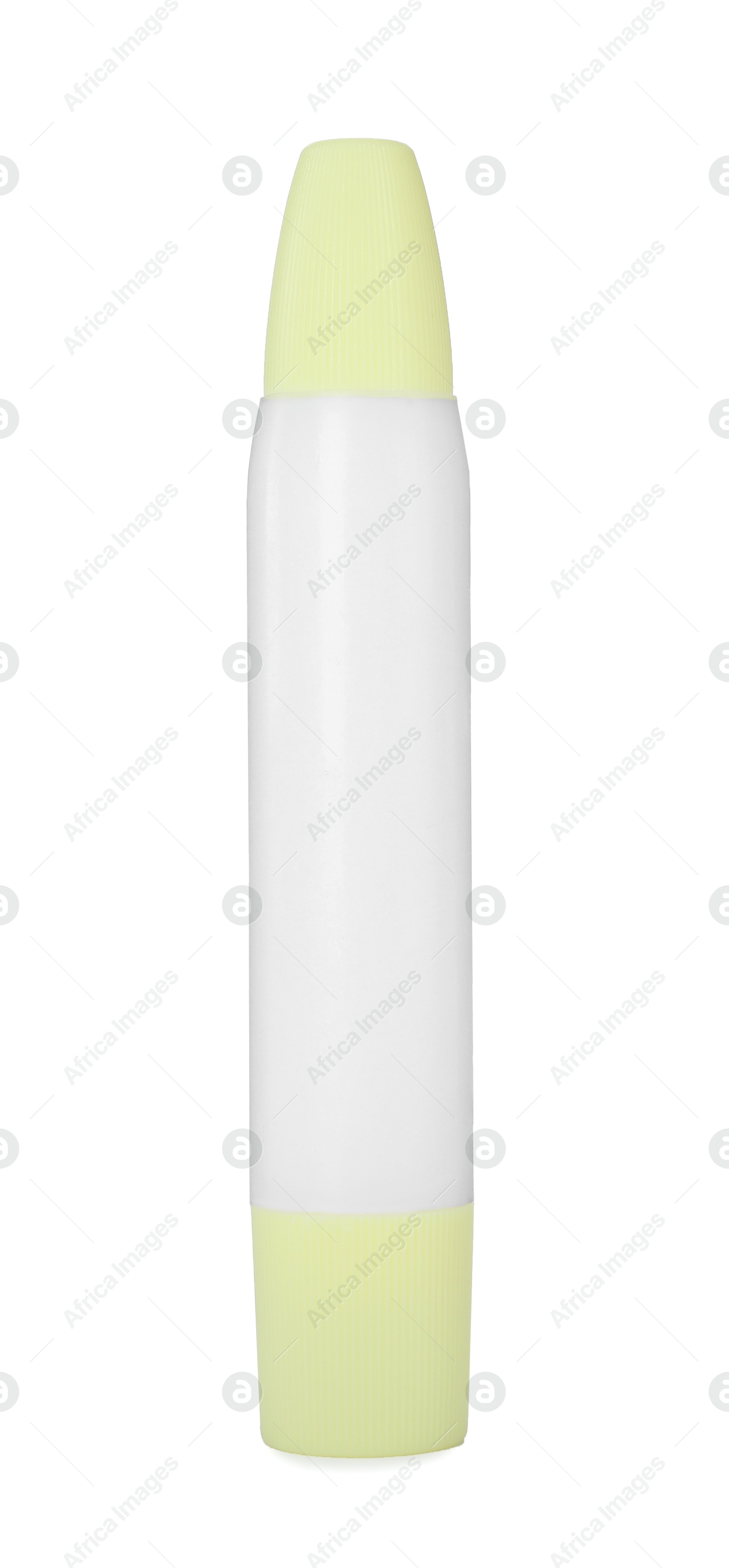 Photo of One glue stick isolated on white. Adhesive material