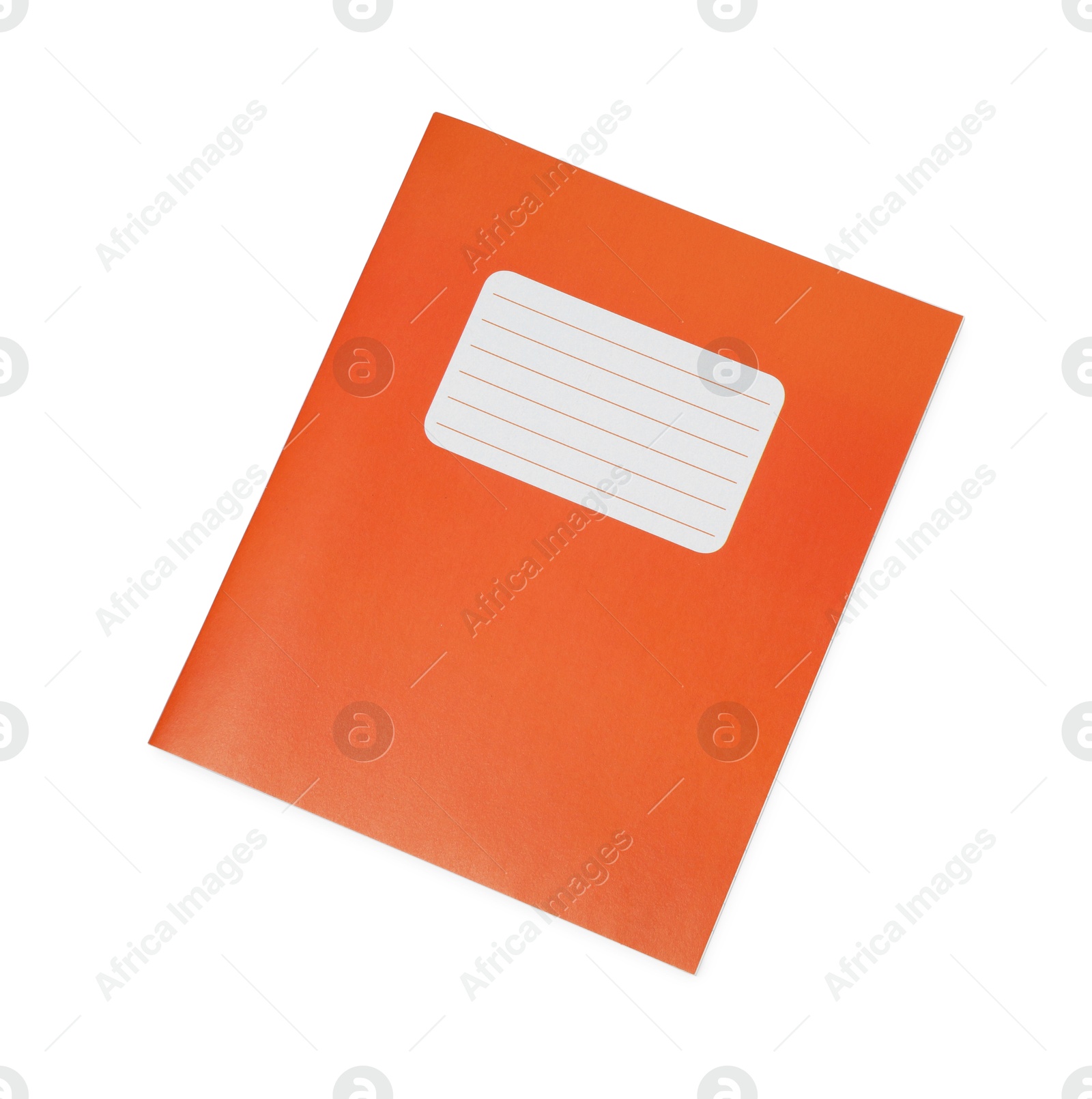 Photo of One copybook isolated on white, top view. School stationery