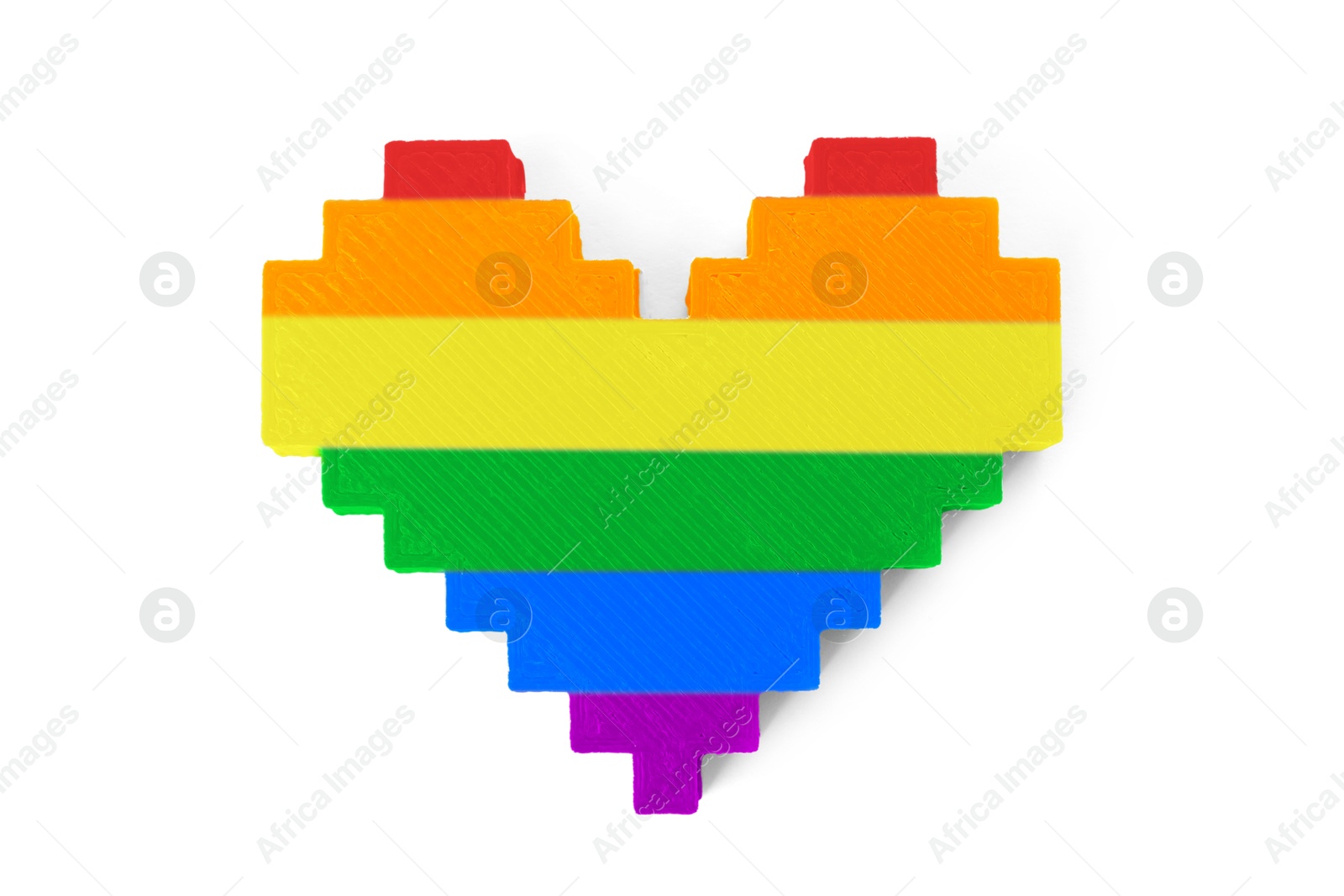 Image of Heart figure in LGBT on white background, top view. Tolerance and acceptance