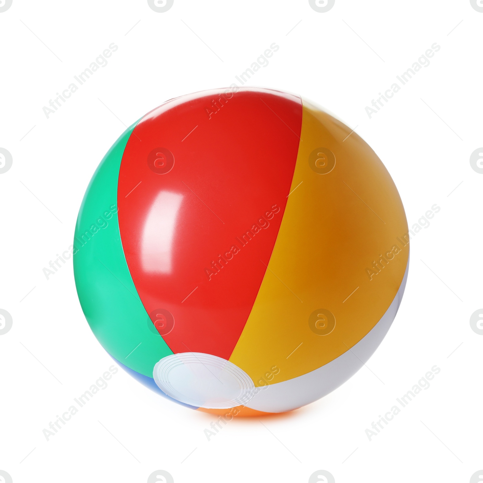 One colorful inflatable ball isolated on white Photo of One colorful inflatable ball isolated on white