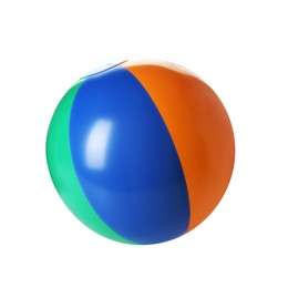 Photo of One colorful inflatable ball isolated on white