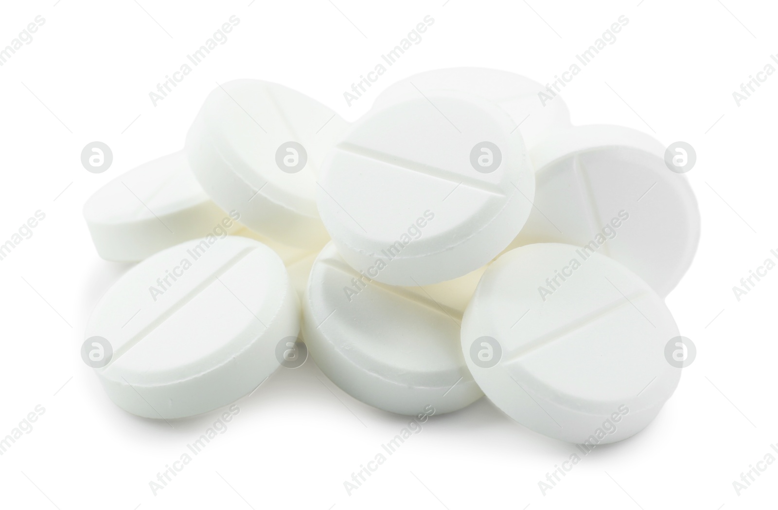 Photo of Antibiotic pills isolated on white. Medicinal treatment