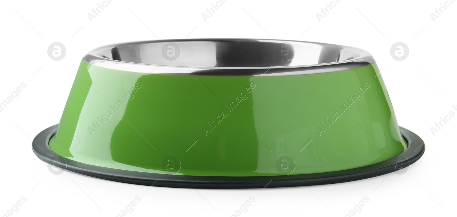 Photo of Empty feeding bowl for pet food isolated on white