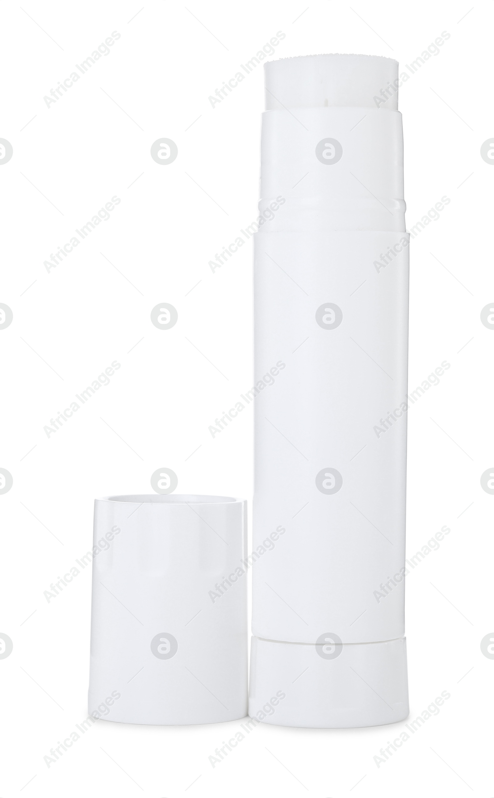 Photo of One glue stick and cap isolated on white