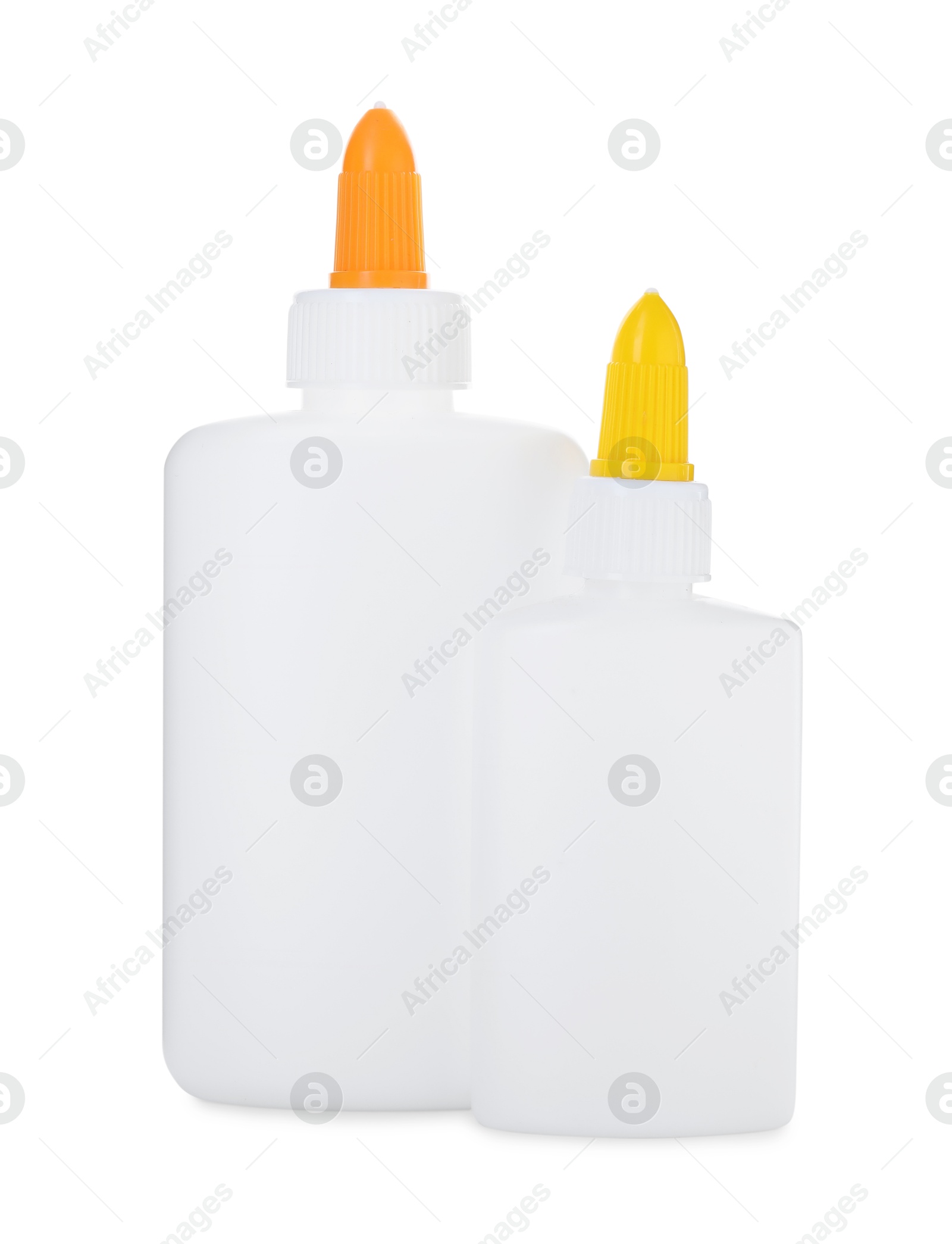 Photo of Two bottles of glue isolated on white